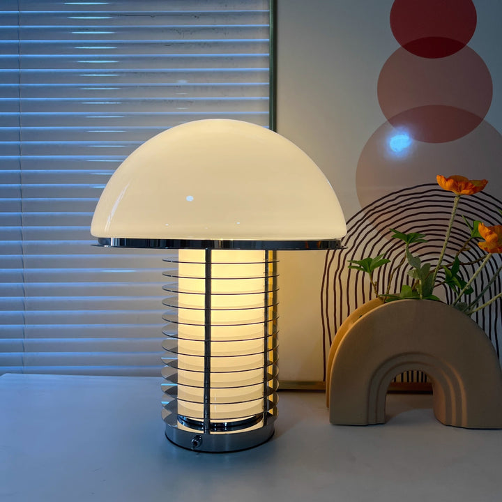 Modern Table Lamp with Dome Shade and Sleek Base