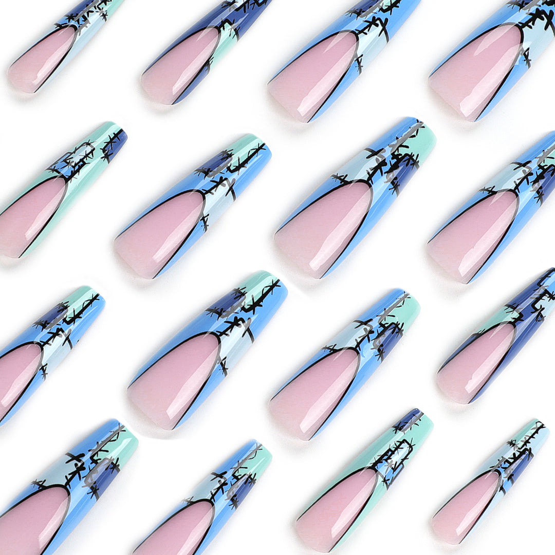Artistic stiletto nails with modern decorative accents Kalsten