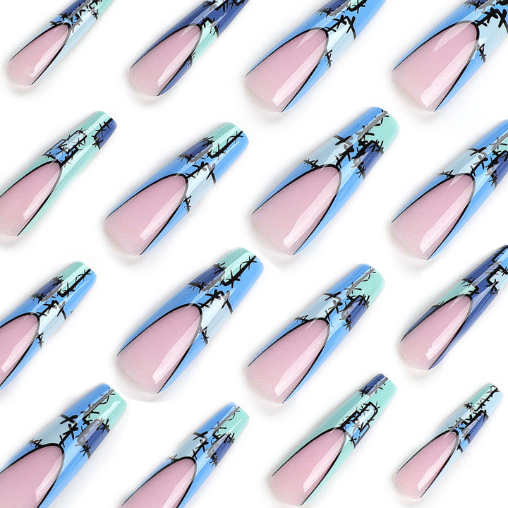 Artistic stiletto nails with modern decorative accents Kalsten