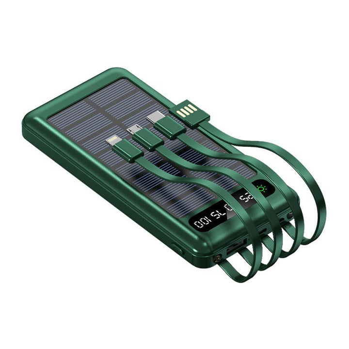 Solar-powered power bank with integrated charging cables Kalsten