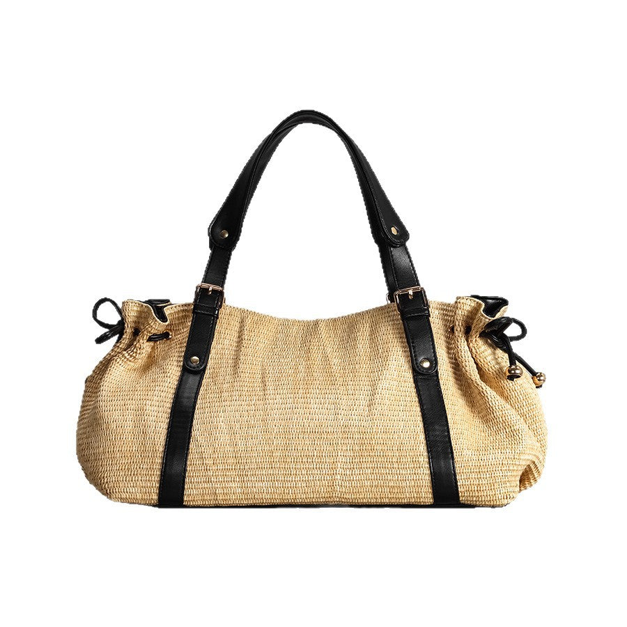 Rustic Handcrafted Straw Tote Bag