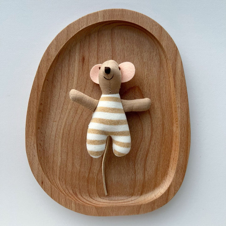Handcrafted Cotton Plush Mouse Doll with Crocheted Dress