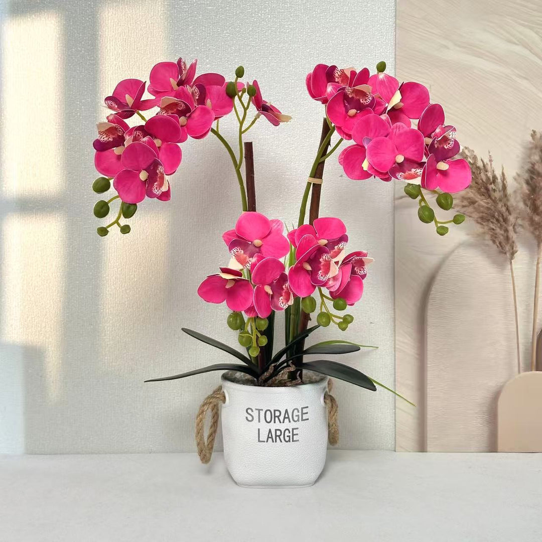 Lifelike Orchid Plant in Decorative Pot for Home Decor