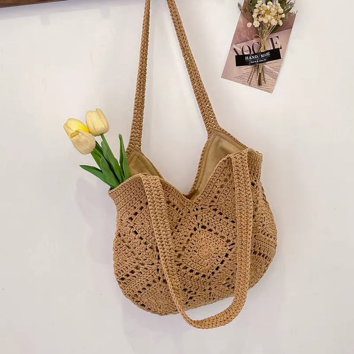 Handmade shoulder bag with floral motifs Kalsten