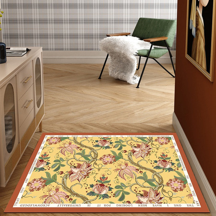 Half-Round Rose Patterned Entryway Mat