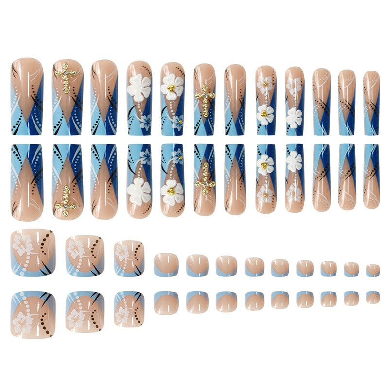 Decorative Floral Press-On Nail Art Extensions Kalsten 1787913951