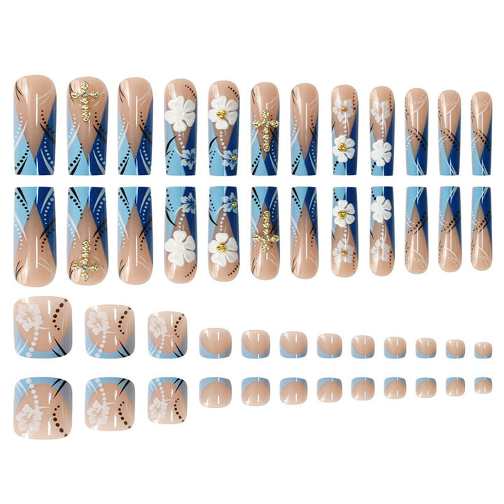 Decorative Floral Press-On Nail Art Extensions Kalsten 1787913951