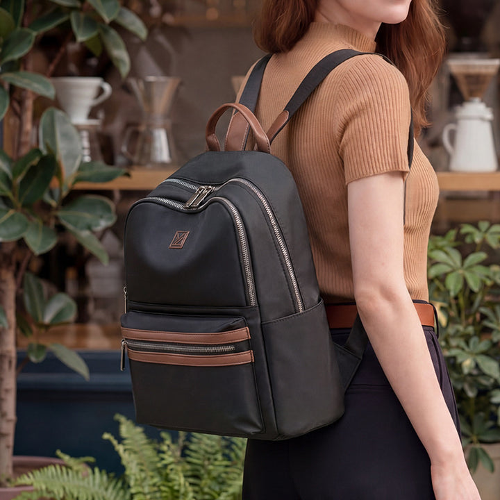Multi-Compartment Leather Backpack Kalsten