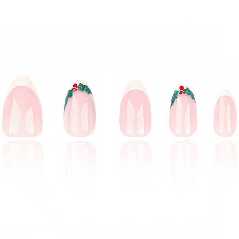 Holiday-Themed French Tip Nail Art Kalsten