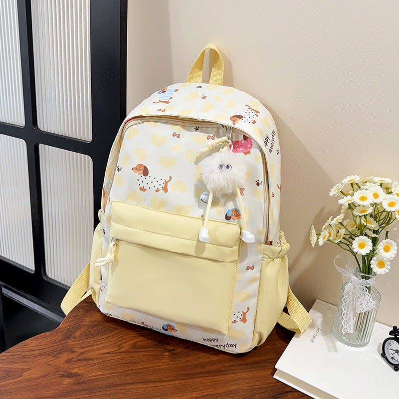 Cute Cartoon Dog Print Backpack