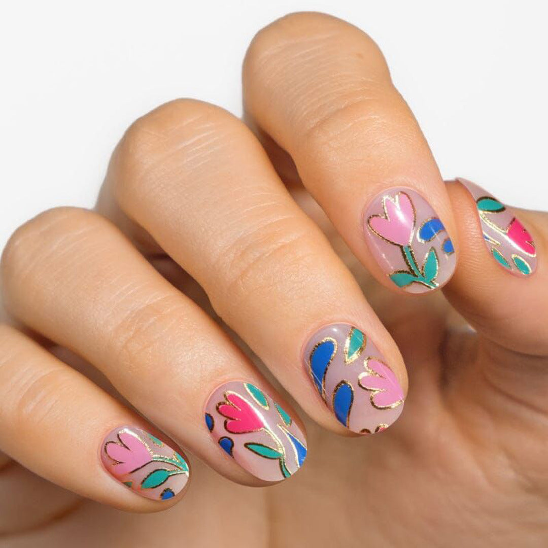 Artistic Floral Nail Design
