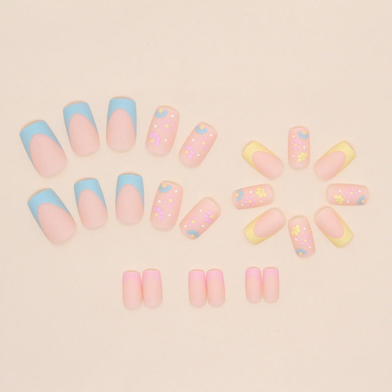 Floral Embellished Acrylic Nail Tips Kalsten