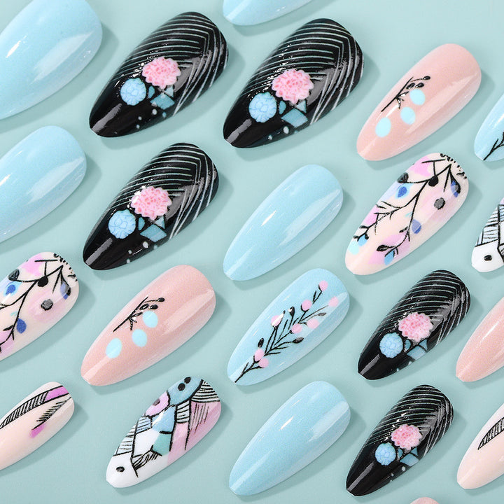 Artificial nails with floral accents Kalsten