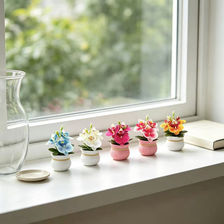 Decorative Potted Orchid Arrangement for Home Decor