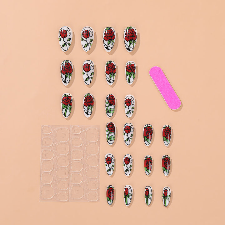 Elegantly designed artificial nails with floral pattern Kalsten