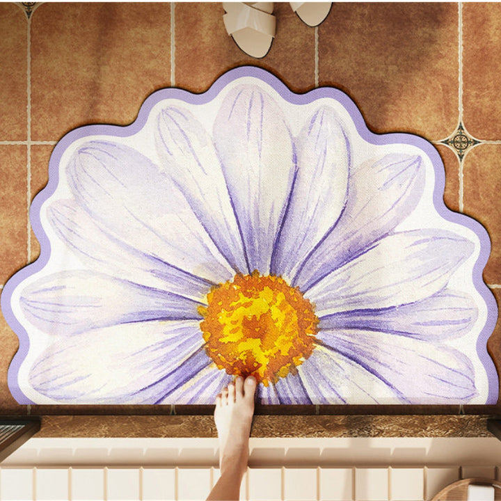 Floral Design Bath Mat Kalsten