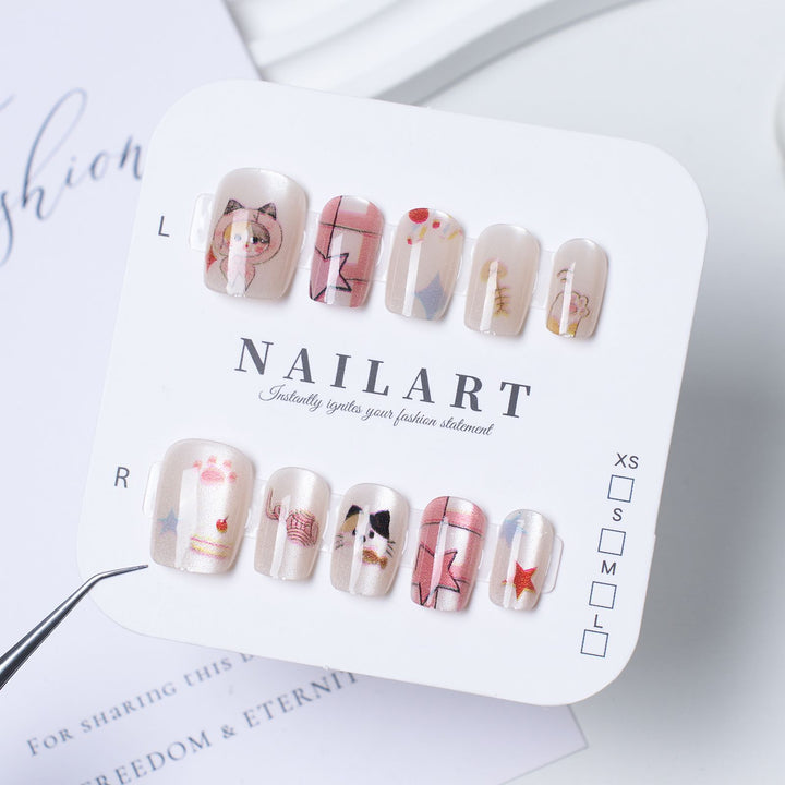 Artificial nails with elegant ombre effect and glitter coating Kalsten