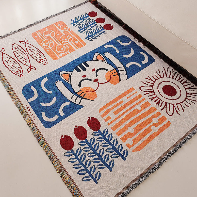 Whimsical Artistic Tapestry Throw Blanket