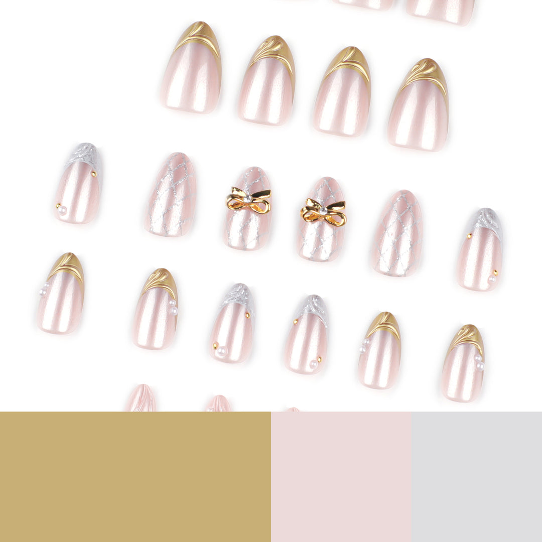 Artful stiletto nails with glitter and flower accents Kalsten