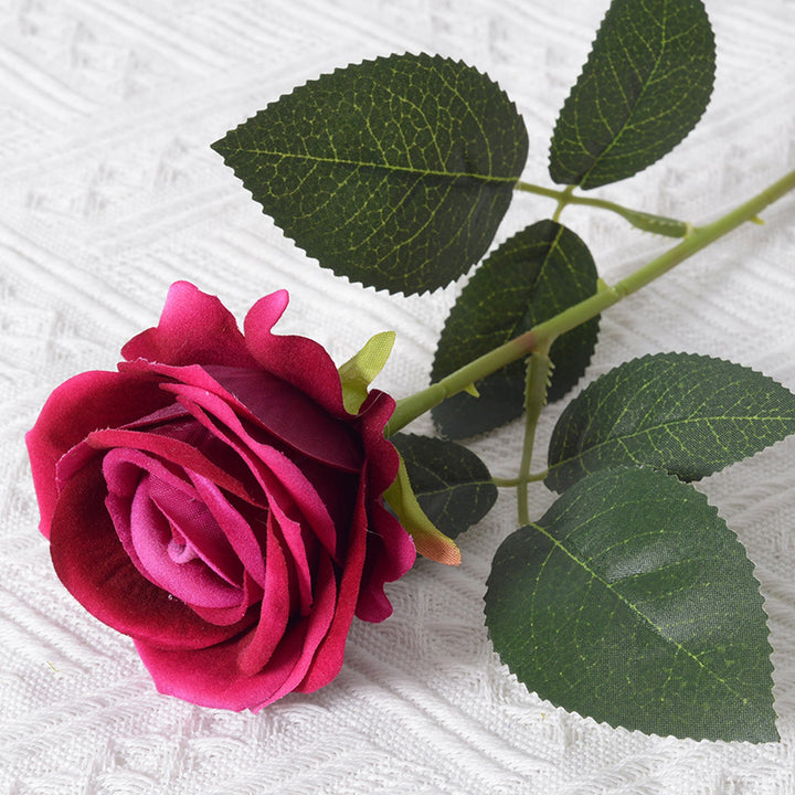 Elegant Silk Black Rose Stem