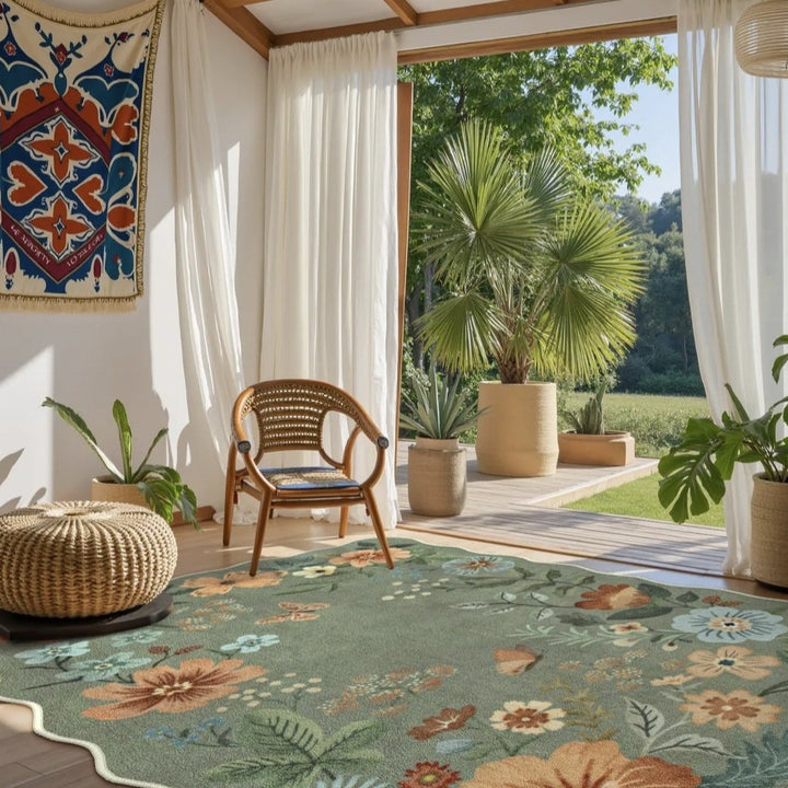 Elegant Floral Design Area Rug