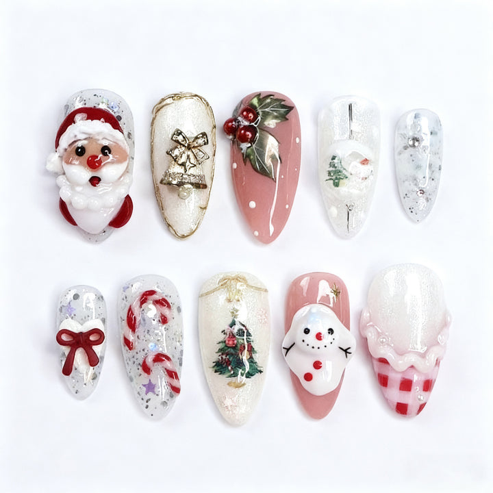 Festive artificial nails with Christmas designs Kalsten