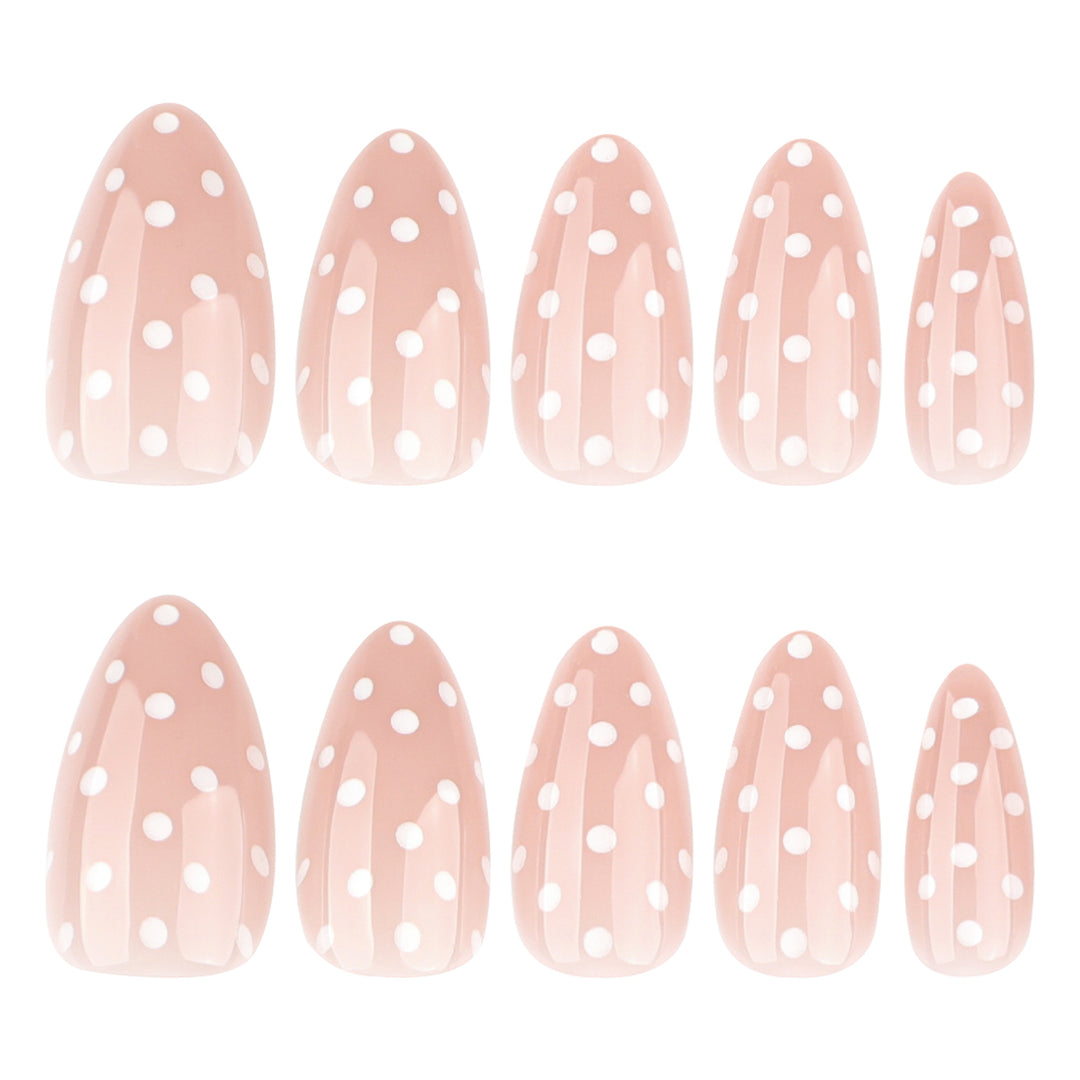 Artful Nail Extensions with Delicate Dots Kalsten