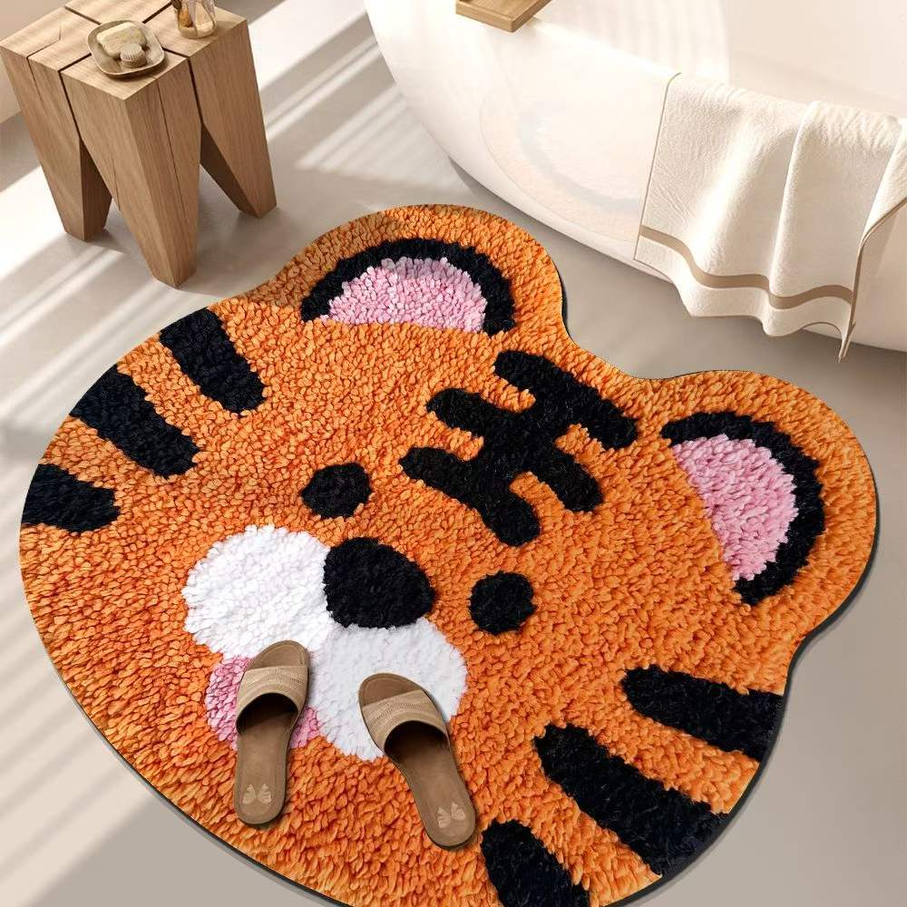 Playful Tiger-Themed Bathroom Mat Kalsten