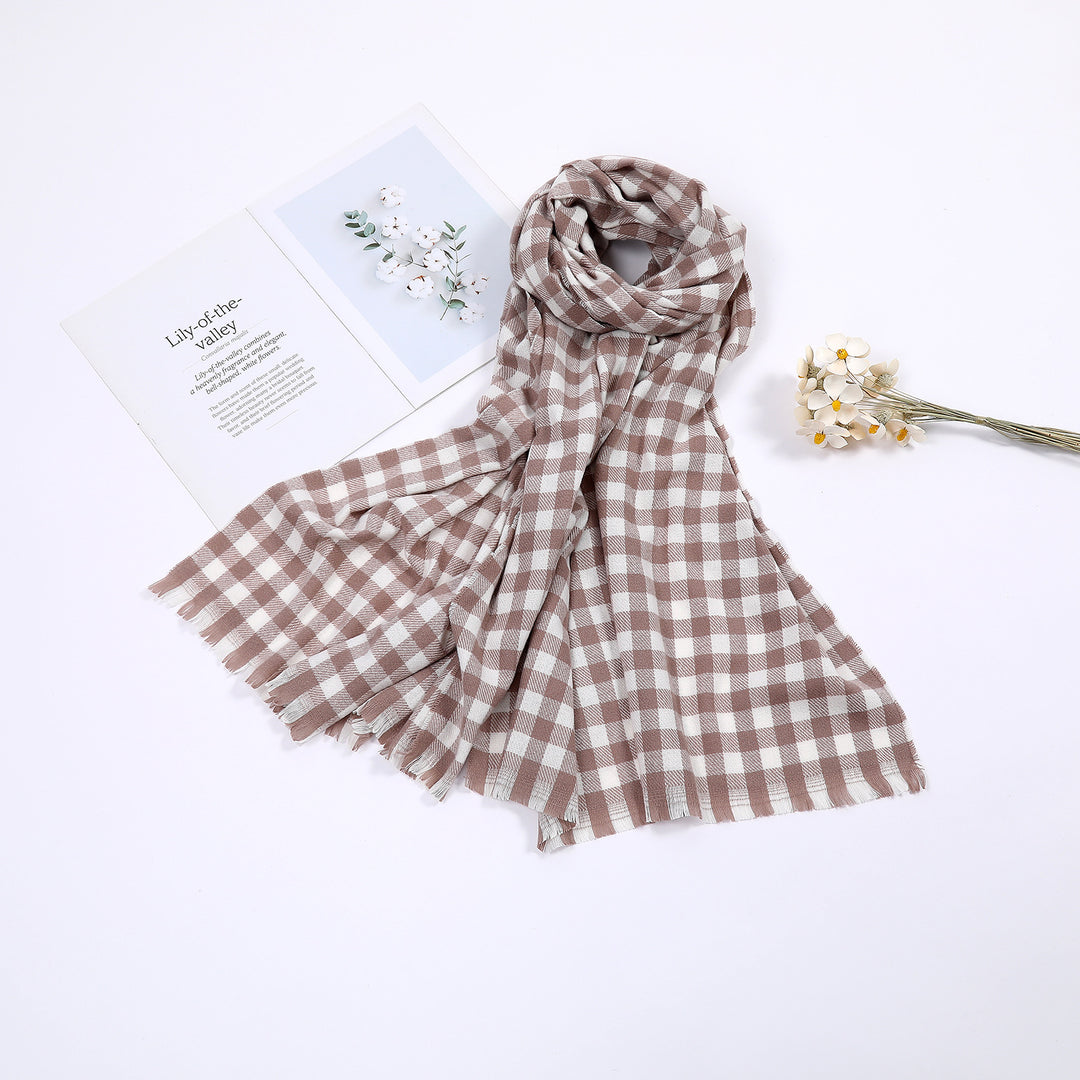 Ladies comfortable check scarf Kalsten