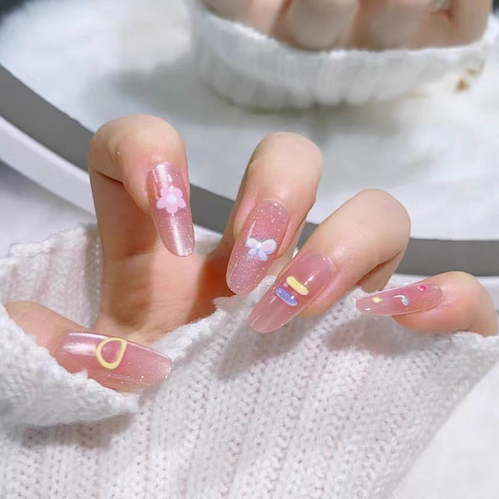 Artistic Floral Design Press-On Nail Set Kalsten