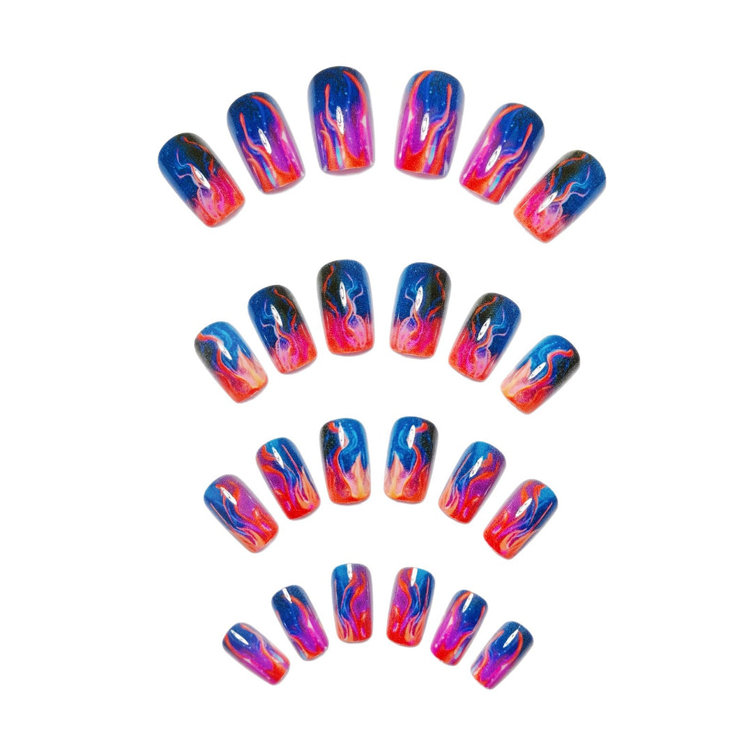 Creative Gel Nails with Luminous Wave Pattern Kalsten