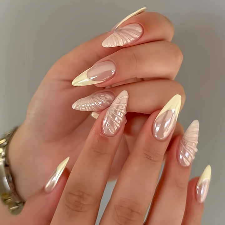 Sculpted Almond-Shaped Press-On Nail Set Kalsten