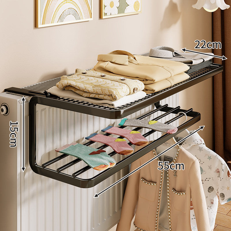Over-Radiator Top Shelf and Foldable Drying Rack Organizer