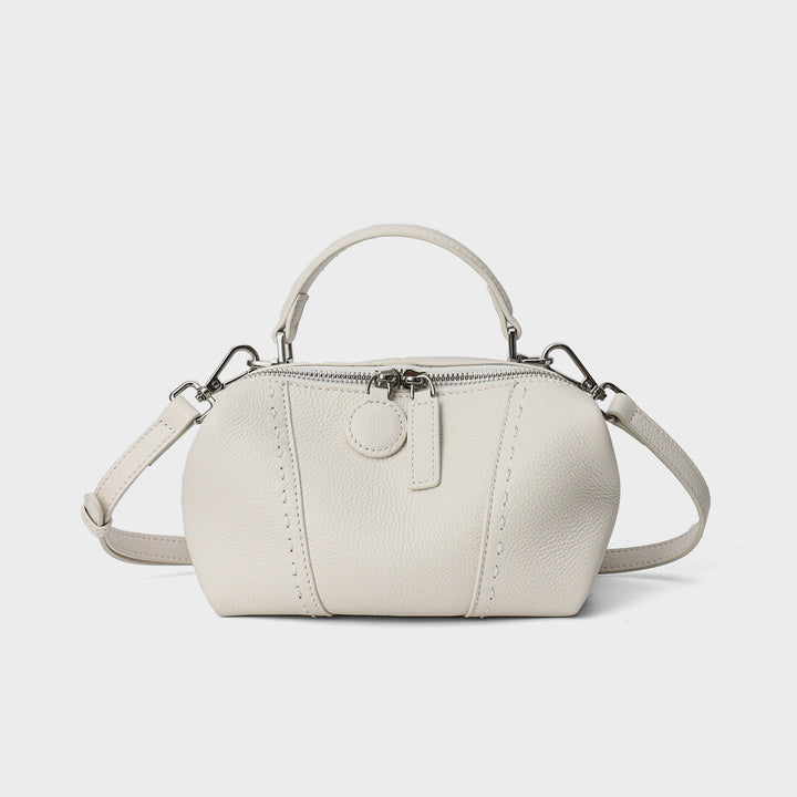 Pebbled Dome Satchel with Detachable Crossbody Strap