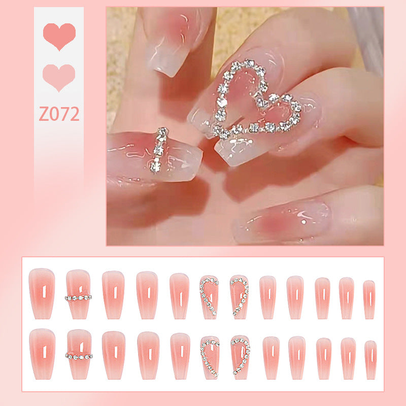 Artificial nails with romantic heart decorations Kalsten