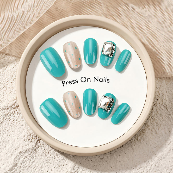 Decorative Press-On Nail Set with Star and Bow Designs Kalsten