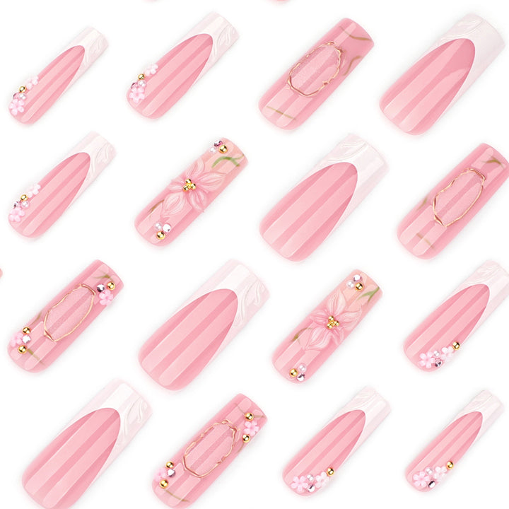 Artful nail extensions with floral embellishments Kalsten