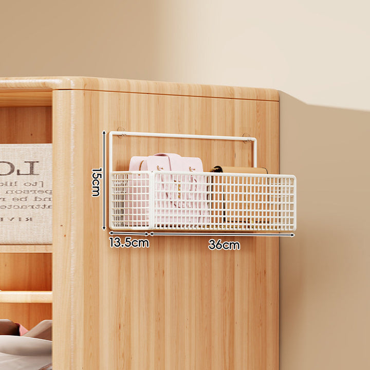 Over-the-Door Metal Grid Hanging Organizer with Four Stackable Baskets and Hooks