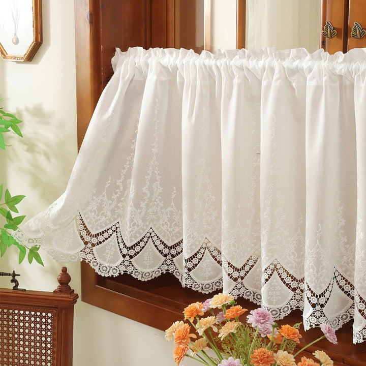 Embroidered Lace Kitchen Curtain