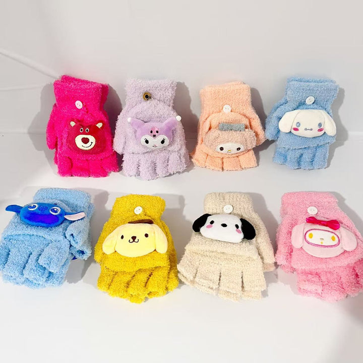 Children's Playful Bear-Themed Fingerless Gloves Kalsten