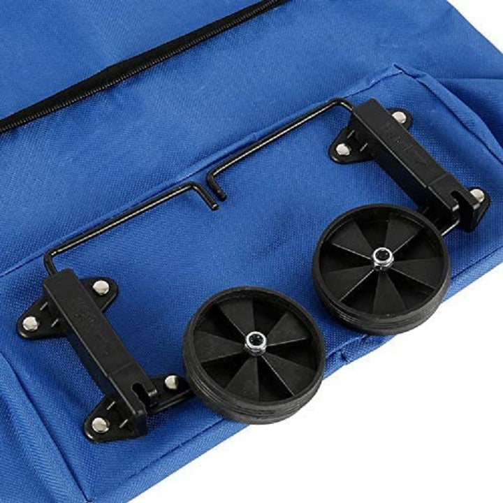 Flower Shopping Cart Bag With Reinforced Wheels And Double Front Pockets