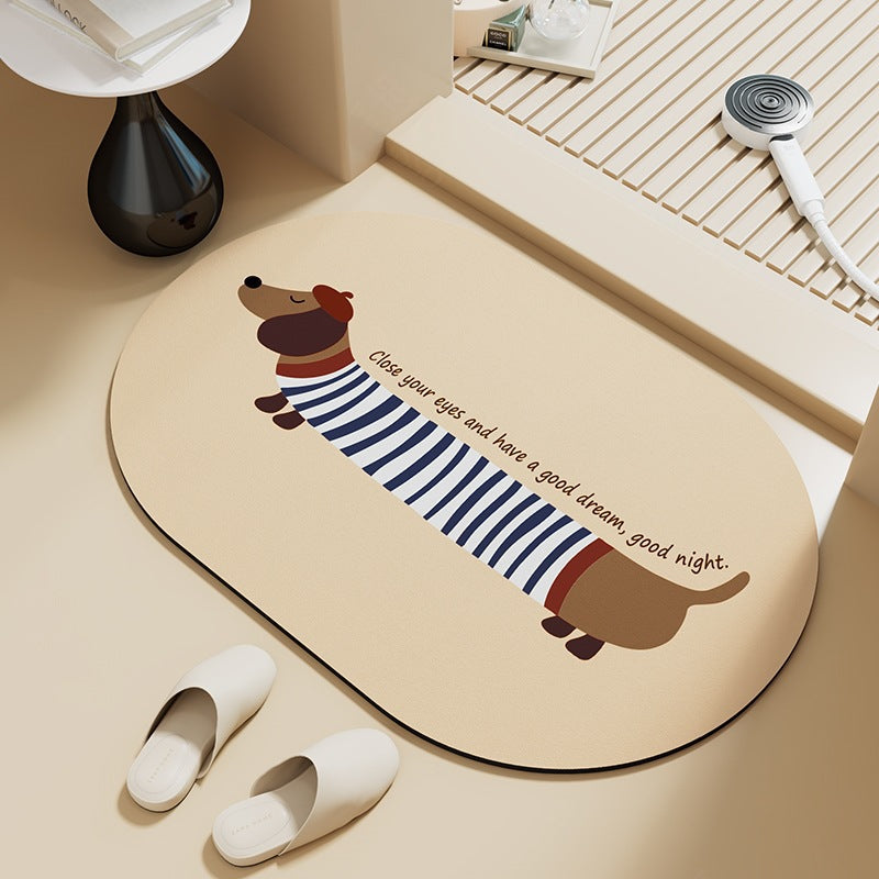Playful Dog-Themed Bath Mat