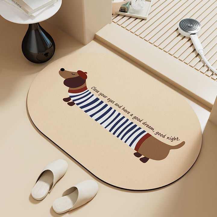 Playful Dog-Themed Bath Mat