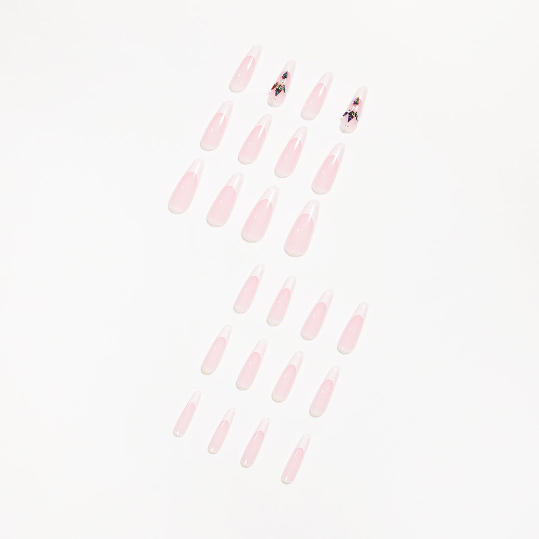 Premium Nail Extensions with Elegant Designs and Glitter Accents Kalsten