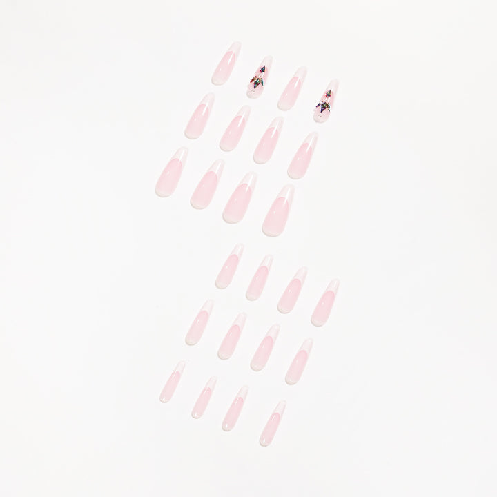 Premium Nail Extensions with Elegant Designs and Glitter Accents Kalsten