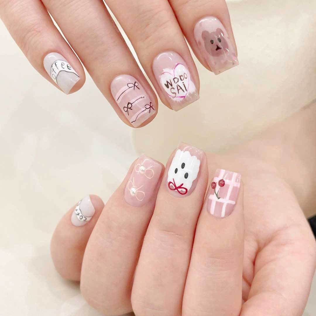 Whimsical Character Nail Art