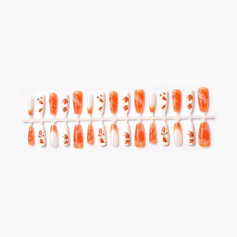 Autumn-Themed Artistic Press-On Nail Set Kalsten