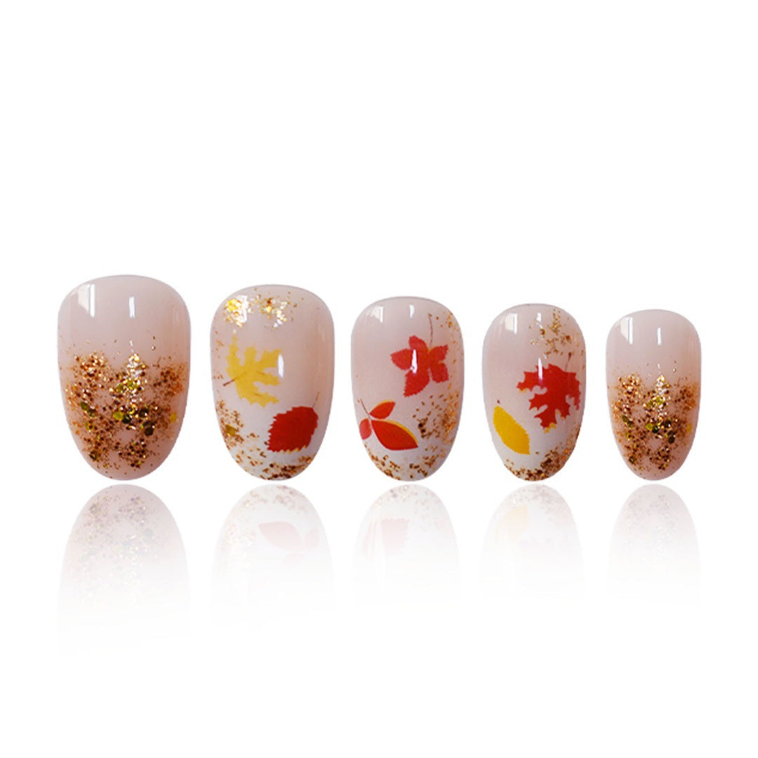 Autumn-Themed Press-On Nail Set Kalsten
