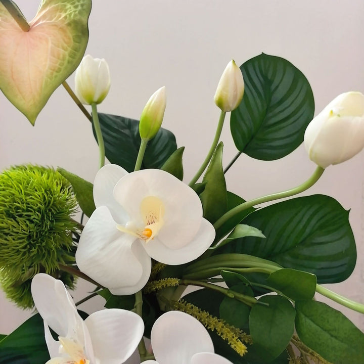 Lifelike Floral Bouquet with Succulent Accents