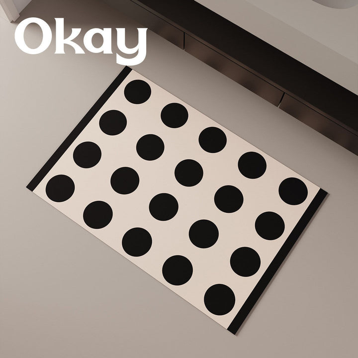 Polka Dot Pattern Bath Mat